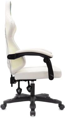 Кресло игровое Knight Wolf RGB, обивка: экокожа/сетка, цвет: белый (KNIGHT WOLF RGB WH)