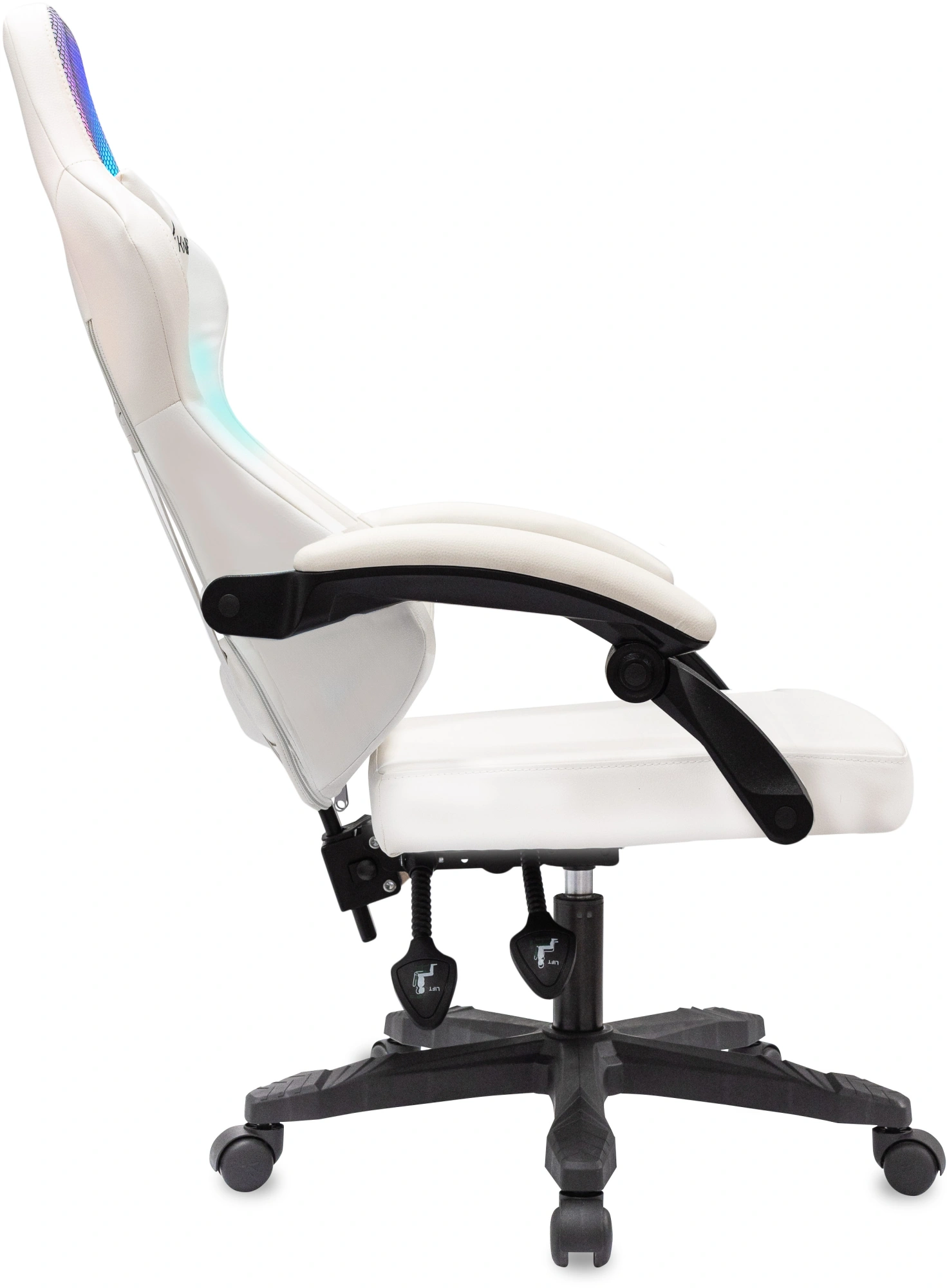 Кресло игровое Knight Wolf RGB, обивка: экокожа/сетка, цвет: белый (KNIGHT WOLF RGB WH) от магазина Buro.store