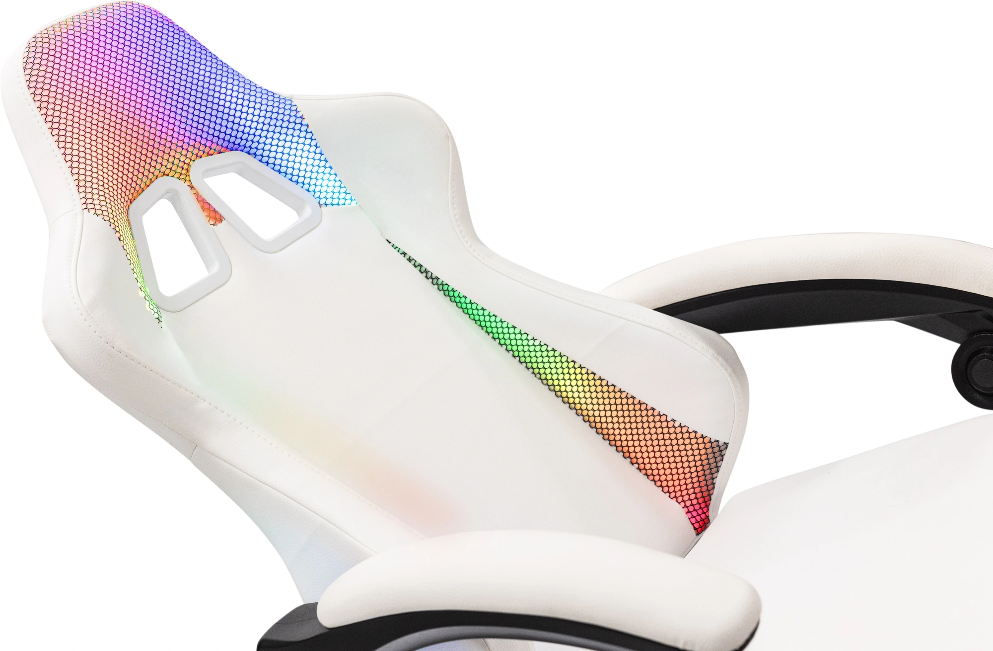 Кресло игровое Knight Wolf RGB, обивка: экокожа/сетка, цвет: белый (KNIGHT WOLF RGB WH) от магазина Buro.store