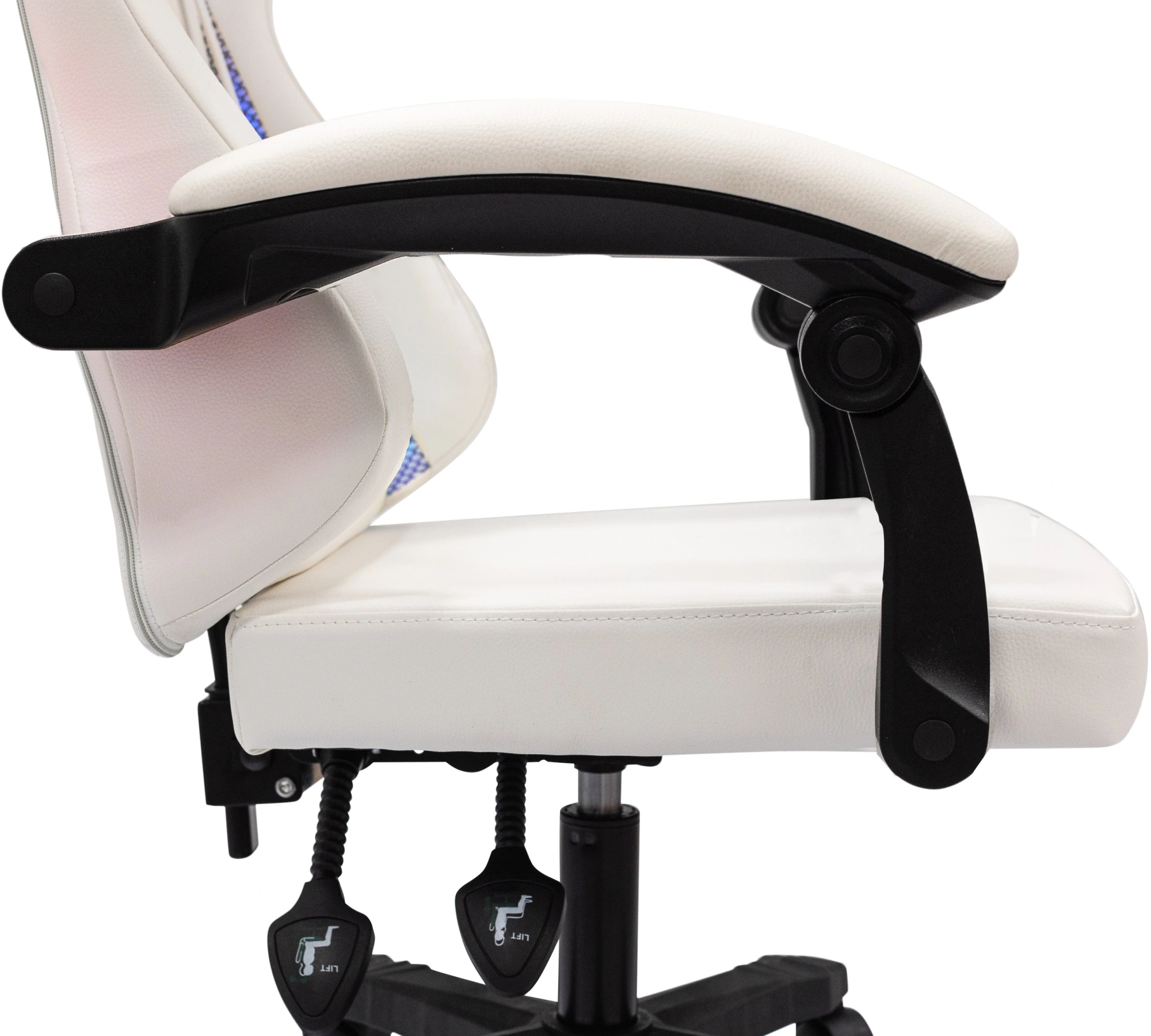 Кресло игровое Knight Wolf RGB, обивка: экокожа/сетка, цвет: белый (KNIGHT WOLF RGB WH) от магазина Buro.store