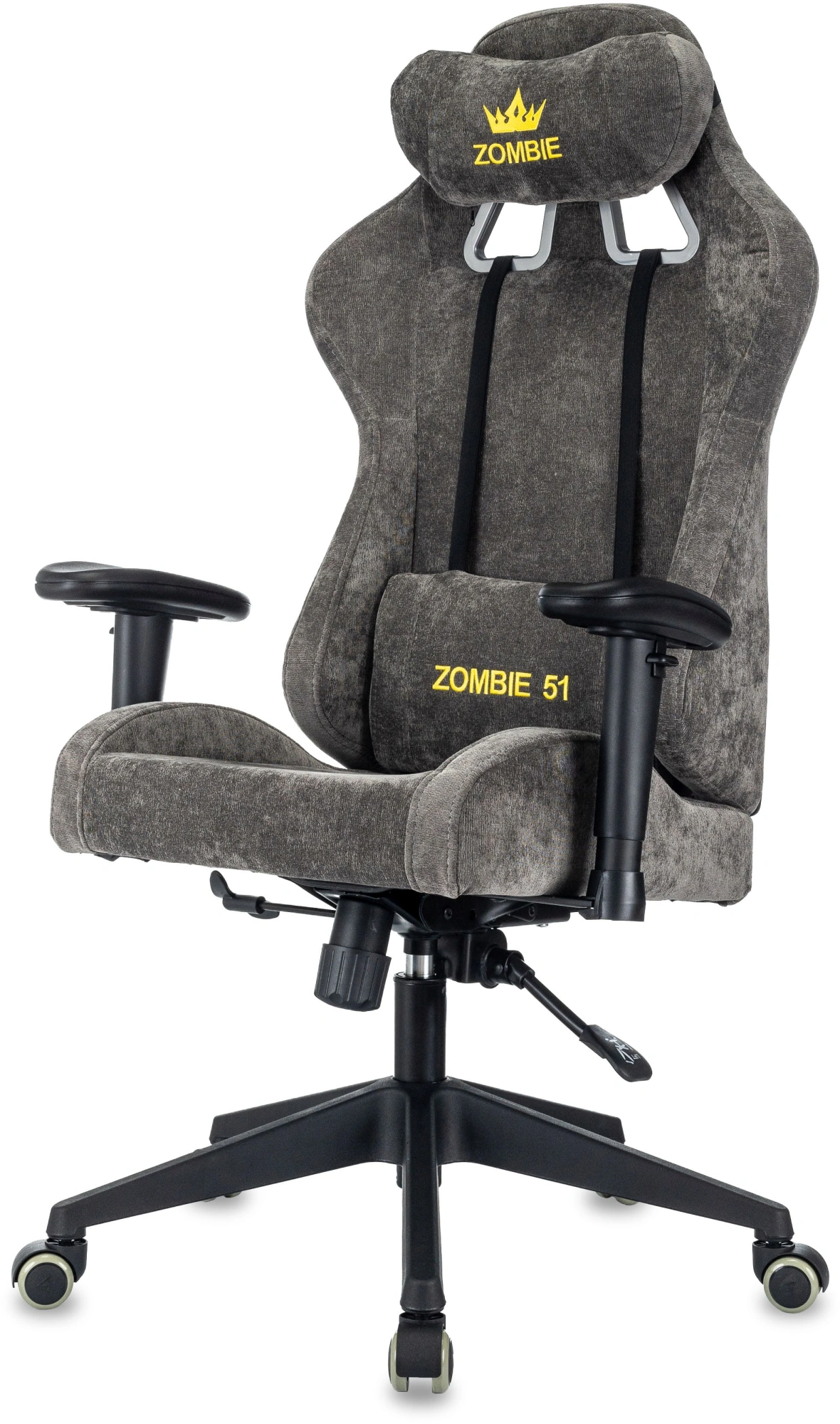 Кресло игровое Zombie 51, обивка: ткань, цвет: серый (ZOMBIE 51 GR) от магазина Buro.store