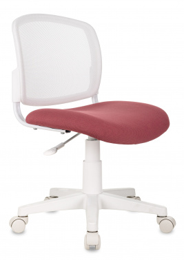 Кресло детское Бюрократ CH-W296NX, обивка: сетка/ткань, цвет: белый/розовый 26-31 (CH-W296NX/26-31)