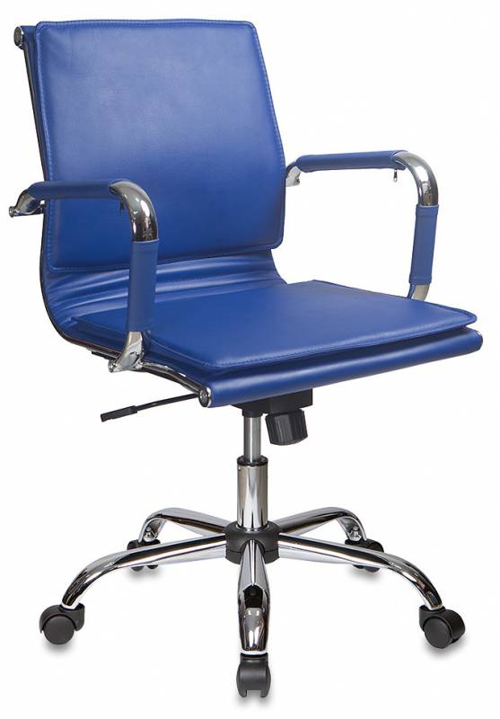 Кресло руководителя Бюрократ CH-993-Low, обивка: эко.кожа, цвет: синий (CH-993-LOW/BLUE) от магазина Buro.store